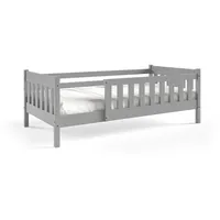 masseno Kinderbett ELSA 80 x 190 cm Kiefer hellgrau silber