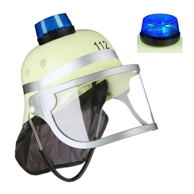 Relaxdays 6 x Feuerwehrhelm Kinder Blau,Gelb,Schwarz