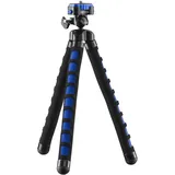 Walimex Mantona kaleido Flex leichtes Flex Stativ (mit hochwertigem 360° Kugelkopf, geeignet für Digital und Videokameras, Smartphones und Action Cams) ocean blue,