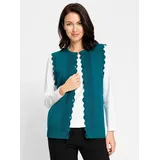 Inspirationen WITT WEIDEN Strickweste in aquapetrol-meliert | Gr.: 44