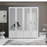SchlafKONTOR Drehtürenschrank Ivar 180 x 190 x 51 cm Weiß