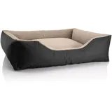 BedDog Hundebett Teddy XL 100 x 85 cm schwarz-beige