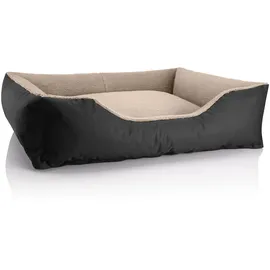 BedDog Hundebett Teddy XL 100 x 85 cm schwarz-beige