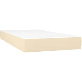 vidaXL Boxspringbett mit Matratze & LED Creme 200x200 cm Stoff