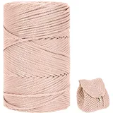 ZHANGXIAOMIN Polyester Garn 3mm X 225m,Makramee Garn 3mm,Makramee Band,Polypropylene Yarn,Geflochten Makramee Schnur Farbig,garn Zum Häkeln Für Stricken,Dekoration DIY Handwerk (Khakiweiß)