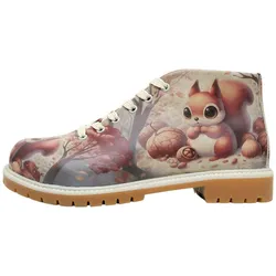 Hausschuh DOGO "Damen Damen Shortcut Boots These Are Ma Nuts 36 Damen Shortcut", Damen, Gr. 38, Normalschaft, grau (grau, orange), Lederimitat, Schuhe, Vegan
