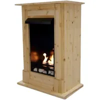 Kaminbau Mierzwa Echtfeuer-Dekokamin Madrid (Deluxe, Brenngel & Bio-Ethanol Kamin inkl. regulierbarem Brenner & Zubehör), Farbwahl, Gelkamin, Ethanolkamin, Kaminofen, Bodenkamin beige