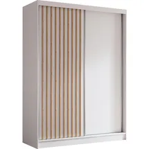 ax living Schwebetürenschrank Cabinio 160 x 216,1 x 61 cm Weiß/Eiche Artisan