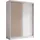 ax living Schwebetürenschrank Cabinio 160 x 216,1 x 61 cm Weiß/Eiche Artisan
