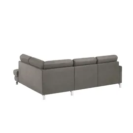 Max Schelling Eckcouch Mikrofaser 2-Sitzer Grau