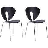 Beliani Esszimmerstuhl 2er Set Schwarz