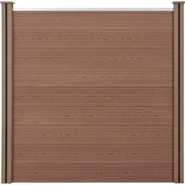 [neu.holz] Lamellenzaun 180 x 180 cm Braun WPC