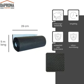 DAPRONA Wandanschlussband 3D 5m x 29cm selbstklebend Anthrazit