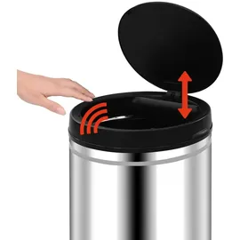 deluke Sensor Mülleimer 80 l Silber