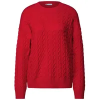 STREET ONE Damen 3015494 Kuscheliger Strukturpullover, Racing red, 40
