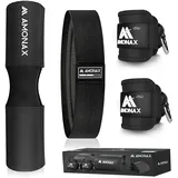 Amonax Langhantel Polster, Hantelstangen Schutz Hip Thrust Und Squat with Booty Resistance Bands, Fußschlaufen Kabelzug für Kabelgeräte, Bein Gesäß Gym Fitness Zubehör Damen Herren