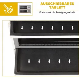 PawHut Kleintierstall 136,4 x 93 x 50 cm Grau