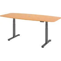 Hammerbacher Konferenztisch XDSM22 buche Tonnenform, T-Fuß-Gestell grau, 220,0 x