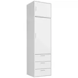 mokebo Kleiderschrank Weiß, 1 Fächer, 60x234x58 cm, Schlafzimmer, Kleiderschränke, Drehtürenschränke