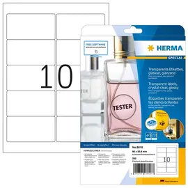 Herma Adressetiketten 8018 Transparent 96 x 50,8 mm 25 Blatt 250 St.