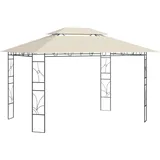 vidaXL Pavillon 4 x 3 m inkl. 4 Seitenteile Creme
