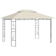 vidaXL Pavillon 4 x 3 m inkl. 4 Seitenteile Creme