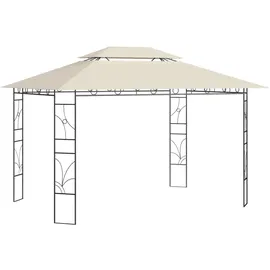 vidaXL Pavillon 4 x 3 m inkl. 4 Seitenteile Creme