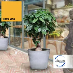 Kegelförmiger Blumentopf Ø50cm der Linie ArtPlast Nova Vita Leonardo in der Farbe Braun.