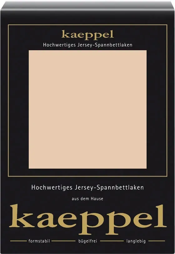 Spannbettlaken KAEPPEL "Single Jersey Mako Elasthan", beige (leinen), L:200cm, Jersey-Elasthan, Obermaterial: 97% Baumwolle, 3% Elasthan, Bettlaken, aus 97% Baumwolle und 3% Elasthan