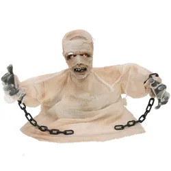 Animierte Halloween Mumie GROUNDBREAKER - Bewegung, Licht, Sound - 40cm