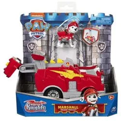 SPIN MASTER 41458 PAW Patrol, Rescue Knights Basis Fahrzeug Spielzeugauto von Marshall mit Welpenfigur