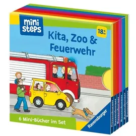Ravensburger ministeps: Mein erster Bücher-Würfel: Kita, Zoo und Feuerwehr (Bücher-Set)