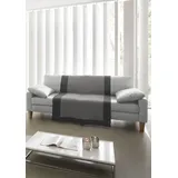 Biederlack Sofaschoner BIEDERLACK "Cotton Cover Salt & Pepper", grau (anthrazit), B:100cm L:200cm, Baumwolle, Polyacryl, Polyester, Sesselschoner, mit Fransen