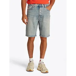Jeansshorts TOMMY JEANS "Isaac Relaxed Tapered", Herren, Gr. 34, N-Gr, blau (denim medium), Denim/Jeans, Obermaterial: 99% Baumwolle, 1% Elasthan, casual, relaxed fit, Jeans