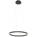 Steinhauer Hängelampe Pendelleuchte Esszimmerlampe LED dimmbar, schwarz, Ring-Design, Küche