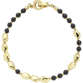 LEONARDO Dorina Clip&Mix Armband Edelstahl gelbgoldfarben-schwarz 75204011-0 Größe 19 cm
