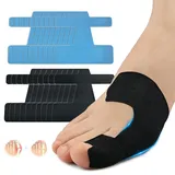 20 Stück Vorgeschnittene Sport & Physio Tapes für Zeh und Fuß, Precut Kinesiologie Tape bei Ballenzehen, Kinesiologie Tape, Selbstklebend, Elastisch, Hautfreundliche Tapes, Blau & Schwarz