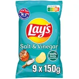 Lay's Salt & Vinegar – Knusprig gewürzte Kartoffelchips für eine gelungene Party (9 x 150 g)