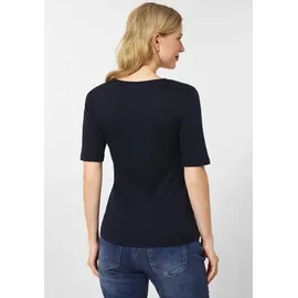 STREET ONE Damen, A317665 Basic, Kurzarmshirt, Deep Blue, 34
