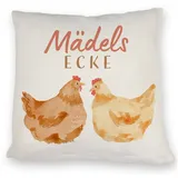 speecheese Hühner Kissen mit Spruch Mädelsecke Gemütlicher Garten Party Spaß für Freundin Perfekt für Mädelsabend Feiern