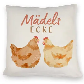 speecheese Hühner Kissen mit Spruch Mädelsecke Gemütlicher Garten Party Spaß für Freundin Perfekt für Mädelsabend Feiern