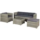 Juskys Gartenlounge Punta Cana (L, grau-meliert)
