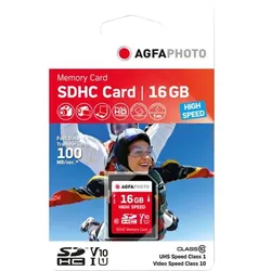 AgfaPhoto SDHC Karte        16GB High Speed Class 10 UHS I U1 V10