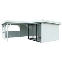 Palmako Carport/Pavillon Connect Lenna 24,9 m2 Set 409 Slide weiß lackiert