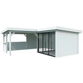 Palmako Carport/Pavillon Connect Lenna 24,9 m2 Set 409 Slide weiß lackiert