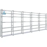 Proregal Fachbodenregal Silber, Metall, 450x250x32 cm, Freizeit, Heimwerken, Werkstatt, Schwerlastregale