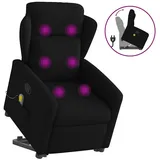 vidaXL Massagesessel mit Aufstehhilfe Schwarz Stoff