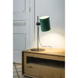 guadalupe, tischlampe mit grünem lampenschirm, faro barcelona