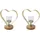 creativ home Teelichthalter Kerzenhalter Herz Edelstahl/Glas/ Holz Beige