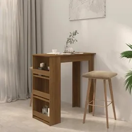 vidaXL Bartisch mit Regal 102 x 50 x 103,5 cm Braun Eiche